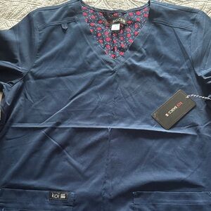 Koi Basics Navy Blue Scrub Top